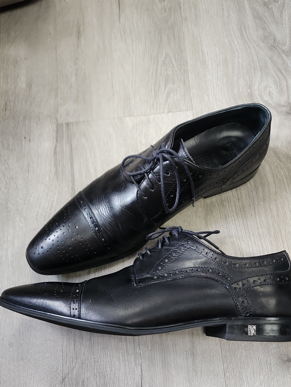 Versace Collection Black Leather Oxford Brogues